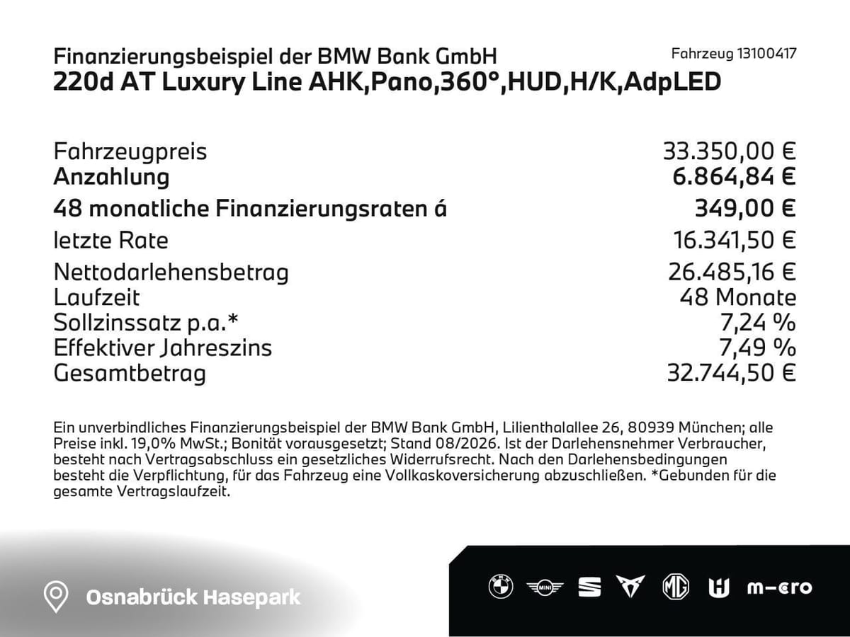 BMW 220d AT Luxury Line AHK Pano,360° HUD H K foto 2