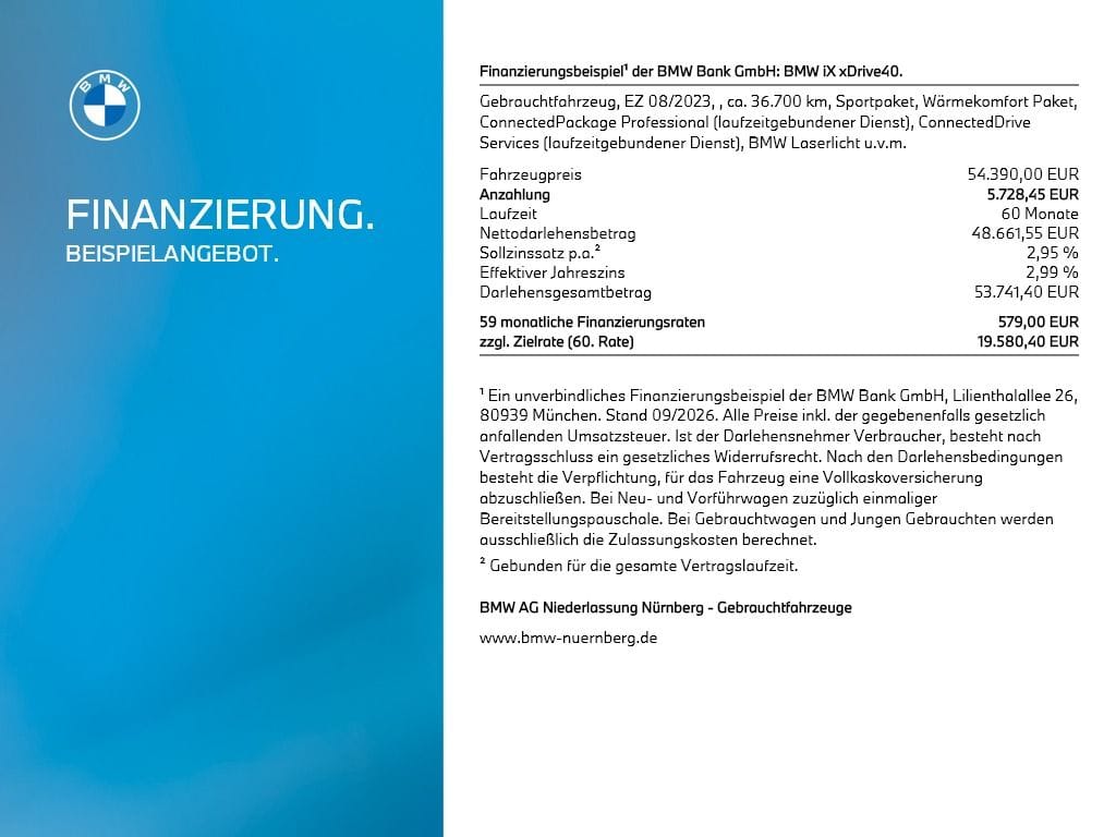 BMW iX xDrive40 Panorama Sitzbelüftung Sportpaket L foto 3