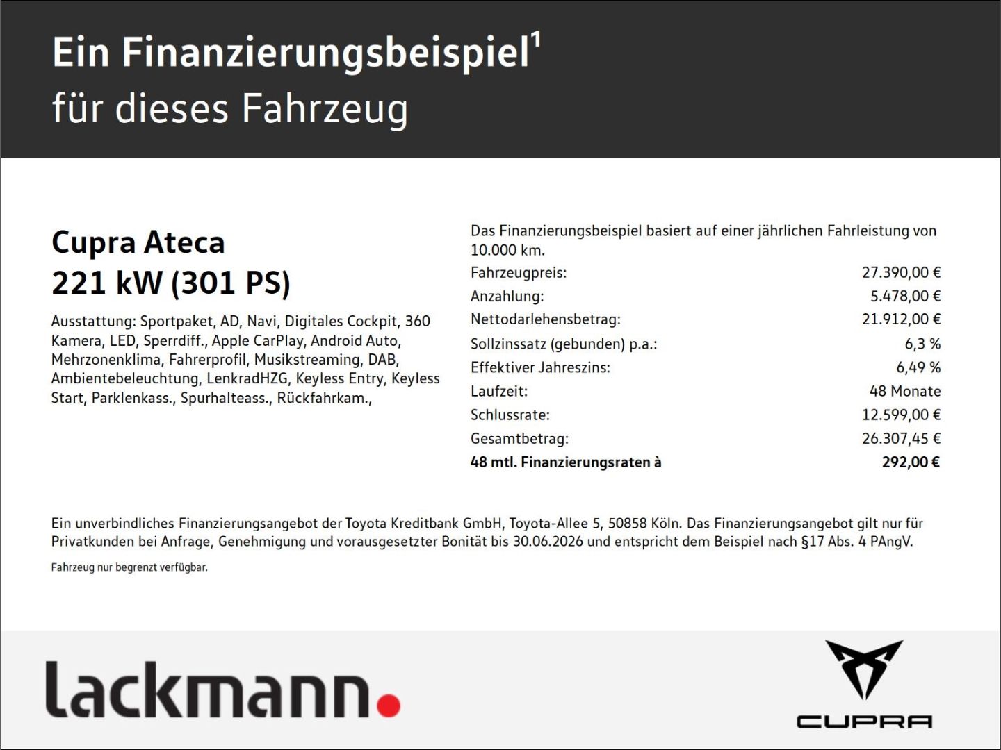Cupra Ateca 2.0 VZ 4Drive*Navi*Voll-LED*Kessy*Kamera* foto 2