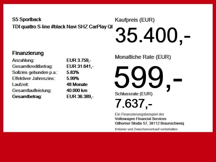 Audi S5 Sportback TDI quattro S-line black Navi SHZ foto 6