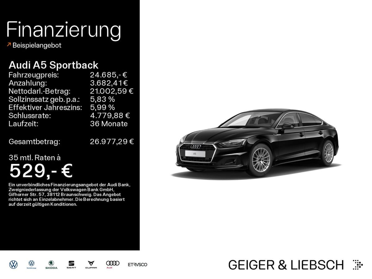 Audi A5 Sportback 35 TDI NAVI Leder Alc. SPORTSITZE