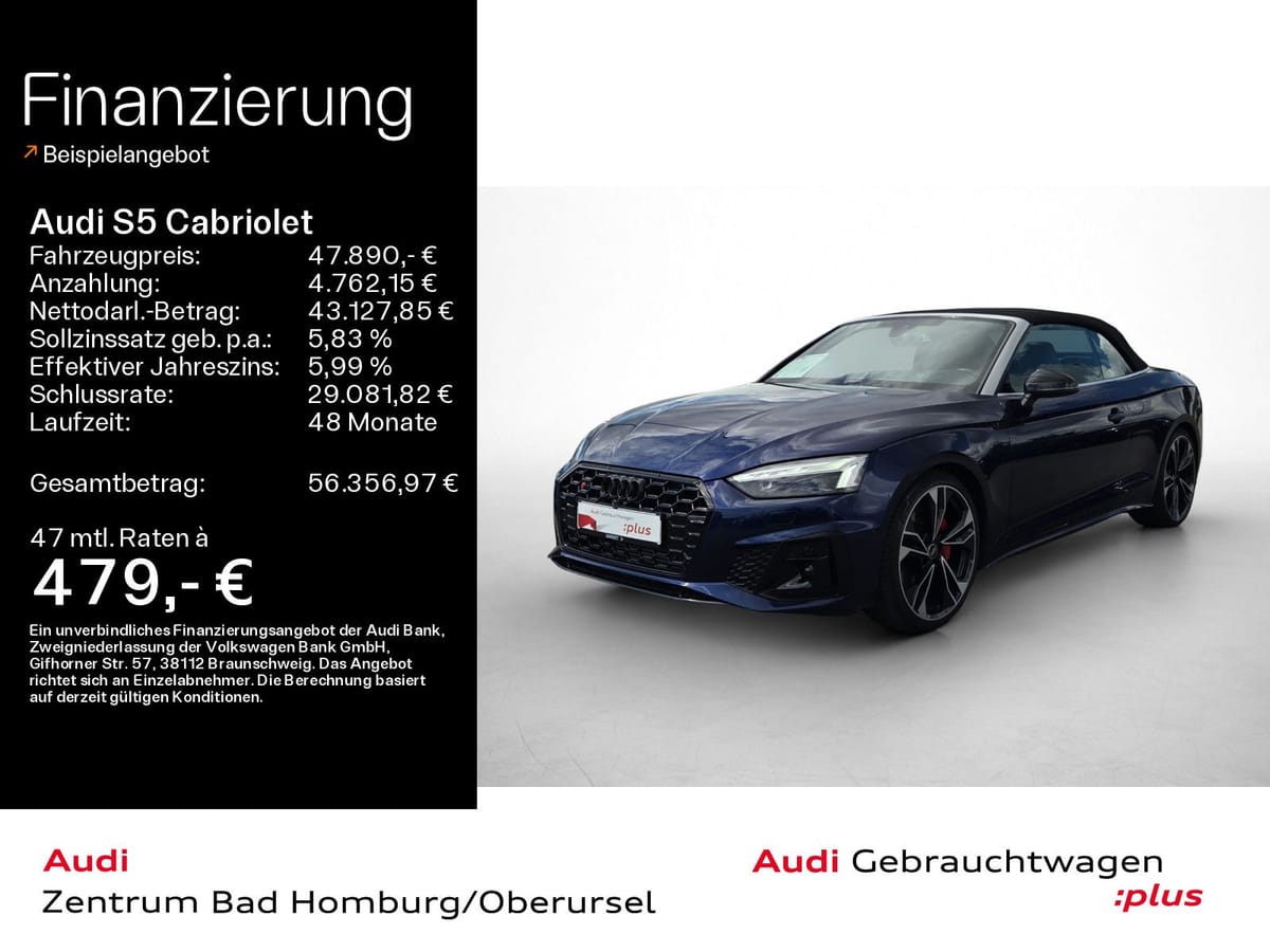 Audi S5 Cabriolet 3.0 TFSI quattro HeadUp B&O Navi To