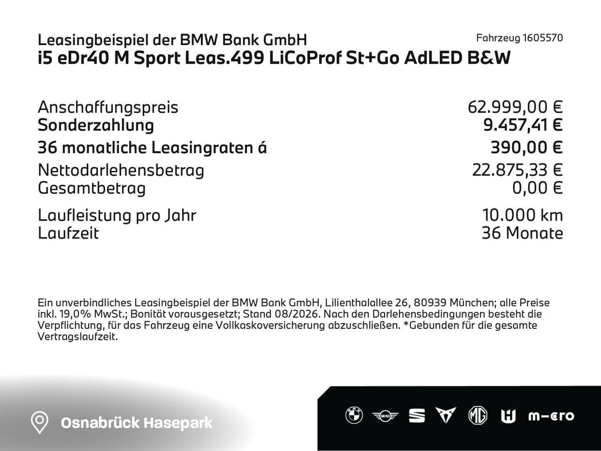BMW i5 eDr40 M Sport LiCoProf St Go AdLED B foto 2