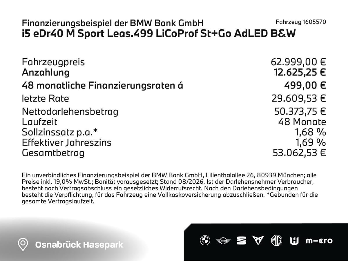 BMW i5 eDr40 M Sport LiCoProf St Go AdLED B foto 4