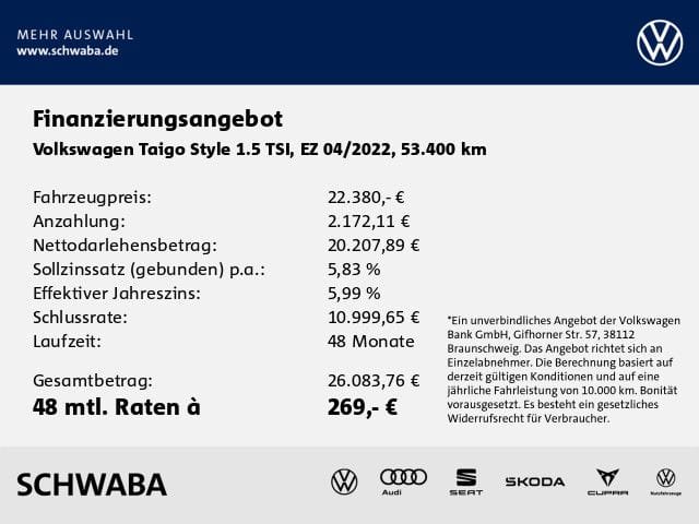 Volkswagen Taigo Style 1.5 TSI DSG *ACC*AHK*PANO*MATRIX*18* foto 4