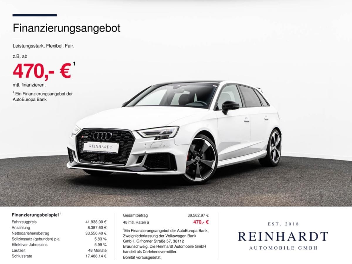Audi RS3 SPORTBACK BLACK MATRIX PANO B&O RS-AGA 280