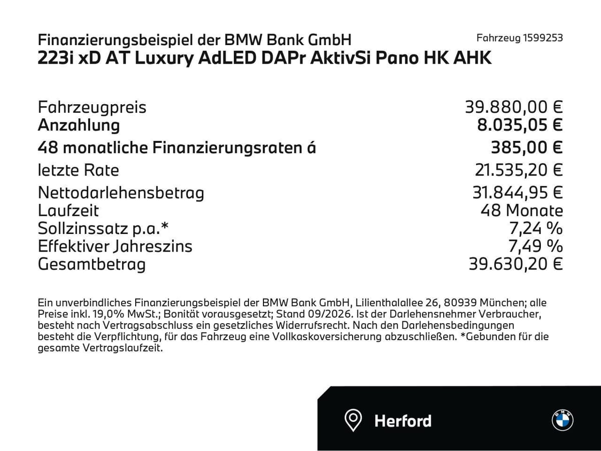 BMW 223i xD AT Luxury AdLED DAPr AktivSi Pano HK AHK foto 2