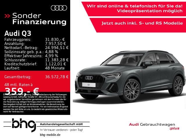 Audi Q3 40 TFSI quattro S tronic S line Optik AHK Pan foto 2