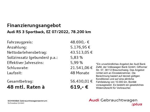 Audi RS 3 Sportback Keramik 290km h PANO HdUp 19'' foto 4