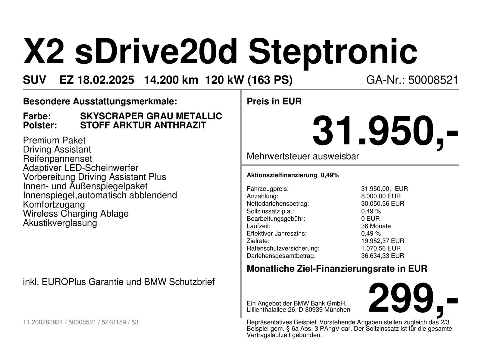 BMW X2 sDrive20d Steptronic DCT Navi DSG Bluetooth foto 2