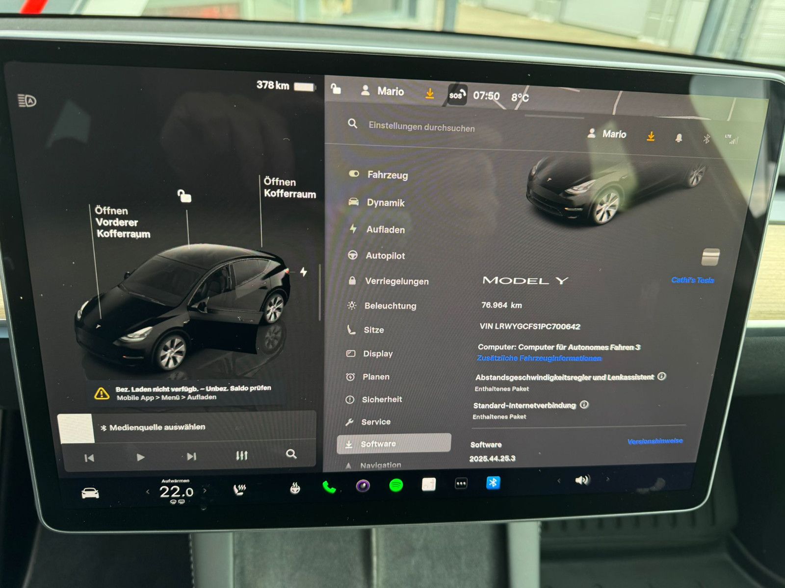 Tesla Model Y RWD Matrix LED Leder AHK SOH 94,4 foto 9