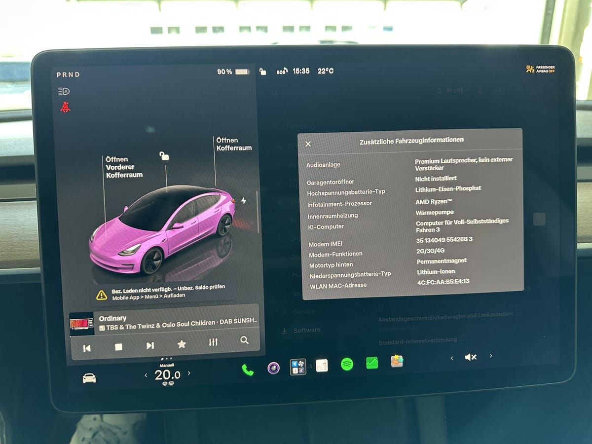 Tesla Model 3 Basis RWD Pano Navi LED Ryzen Wärmepumpe foto 13
