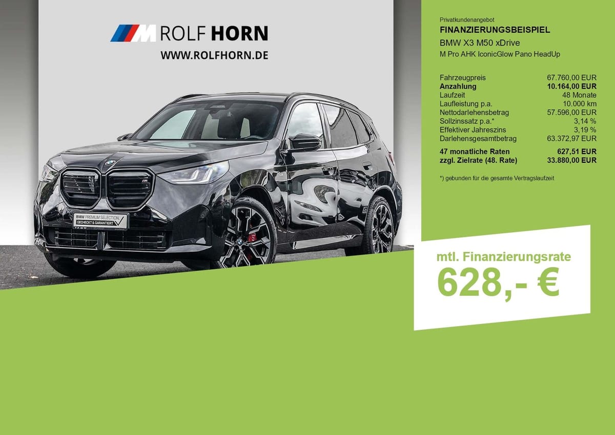 BMW X3 M50 xDrive M Pro AHK IconicGlow Pano HeadUp foto 3