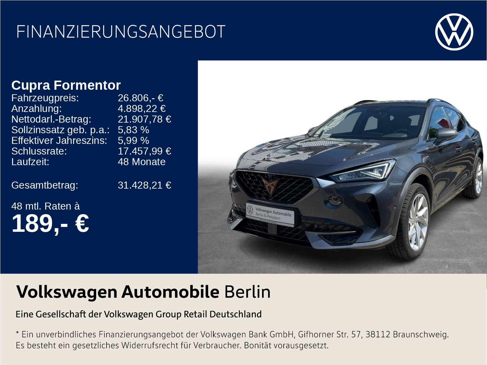 Cupra Formentor 2.0 TDI DSG 4Drive Navi LED SHZ ACC