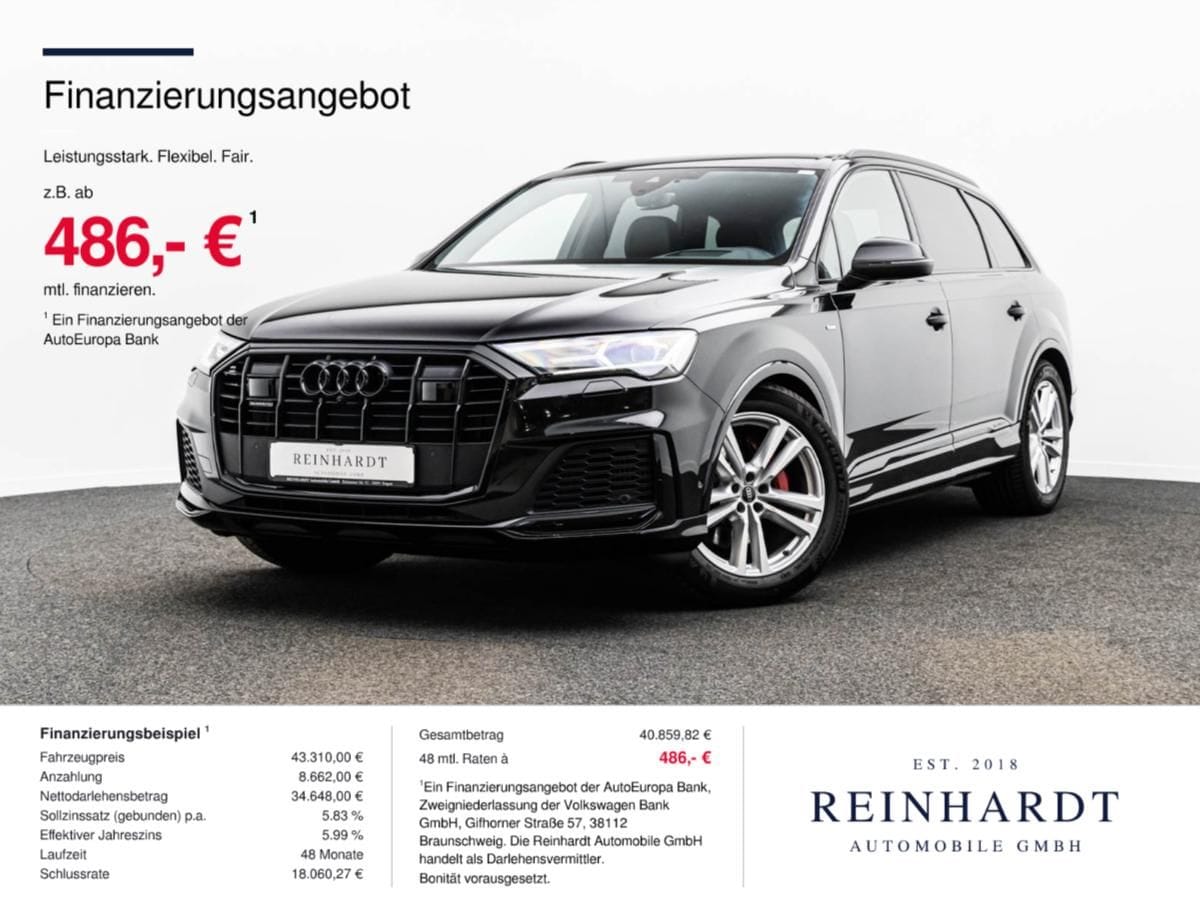Audi Q7 55TFSi Q 2x S LINE/BLACK/ACC/HuD/PANO/7-SITZE