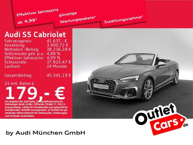Audi S5 Cabriolet TFSI tiptr. Virtual Matrix Kamera