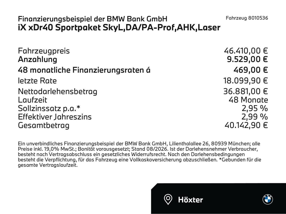 BMW iX xDr40 Sportpaket SkyL DA PA-Prof AHK Laser foto 2