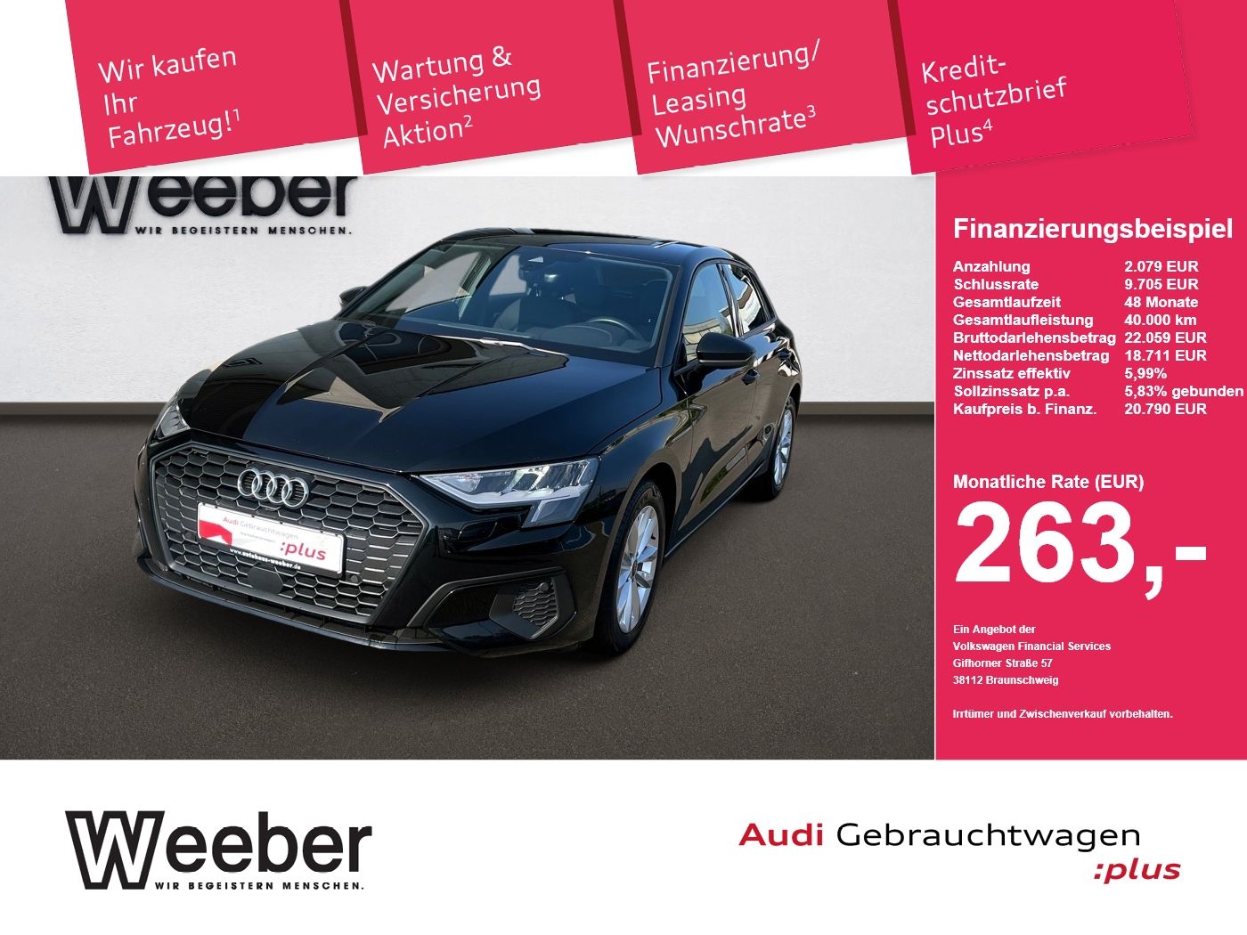 Audi A3 Sportback PDC GRA SHZ NAVI 16 ZOLL LM