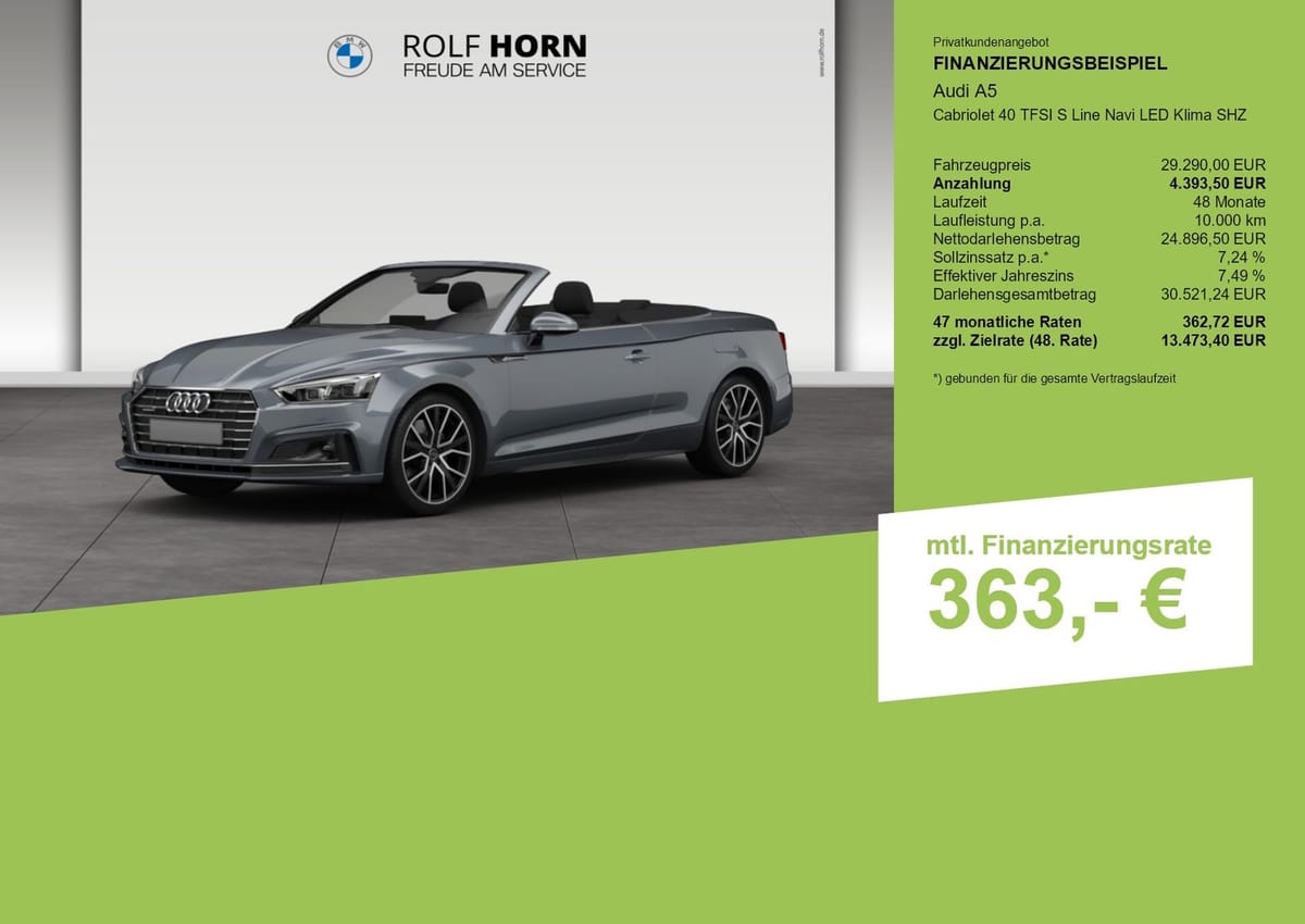 Audi A5 Cabriolet 40 TFSI S Line Navi LED Klima SHZ foto 3
